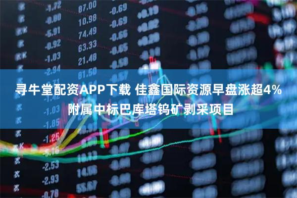 寻牛堂配资APP下载 佳鑫国际资源早盘涨超4% 附属中标巴库塔钨矿剥采项目