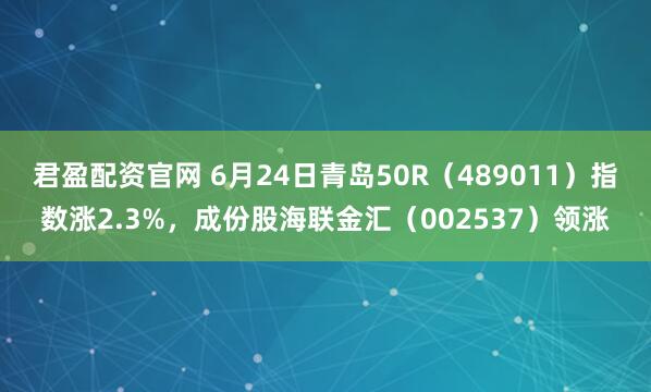 君盈配资官网 6月24日青岛50R（489011）指数涨2.3%，成份股海联金汇（002537）领涨
