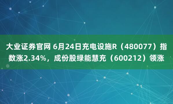 大业证券官网 6月24日充电设施R（480077）指数涨2.34%，成份股绿能慧充（600212）领涨