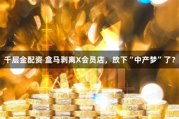 千层金配资 盒马剥离X会员店，放下“中产梦”了？