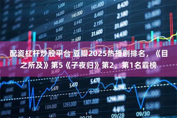 配资杠杆炒股平台 豆瓣2025热播剧排名，《目之所及》第5《子夜归》第2，第1名霸榜